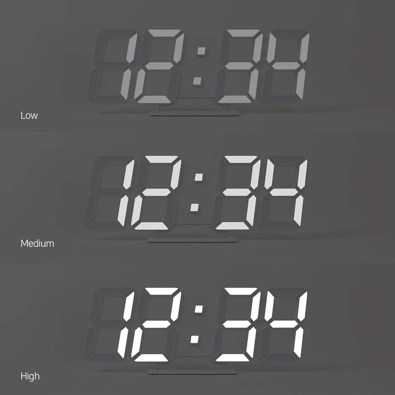 mooas 3D Pure Slim M LED Clock, Multi-Function LED Digital Clock (Calendar, Alarm, Temperature) (11.8" Slim M White Wall Clock with Remote Control) - Image 4